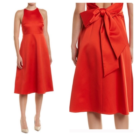 Halston Heritage Dresses & Skirts - NWT Halston Heritage Red Satin Bow Back Dress